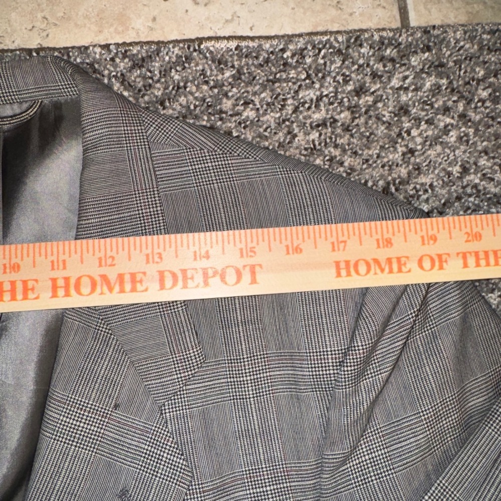 Vintage 80s Christian Dior Monsieur 42R Grey Glen Plaid Wool Blazer Sport Coat - Picture 4 of 8